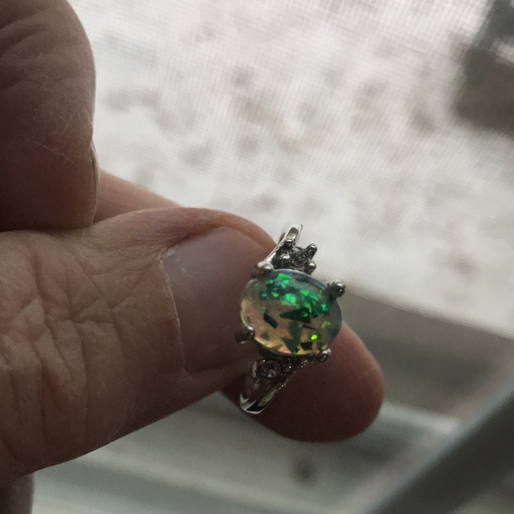 925 Silver Ring With Lap Opal Ring - image 8